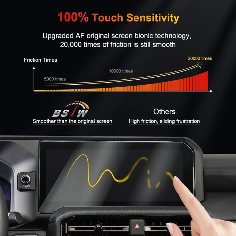 BSTW for 2025 Toyota Land Cruiser Screen Protector for 2024 2025 Land Cruiser First Edition 12.3-in Touchscreen SUV Accessories Bubble Free Soft Nano Protective Film 2PCS - Image 3